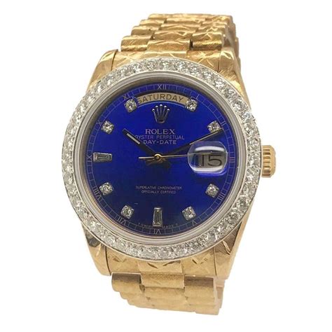 rolex 118138 blu|rolex presidential with diamond bezel.